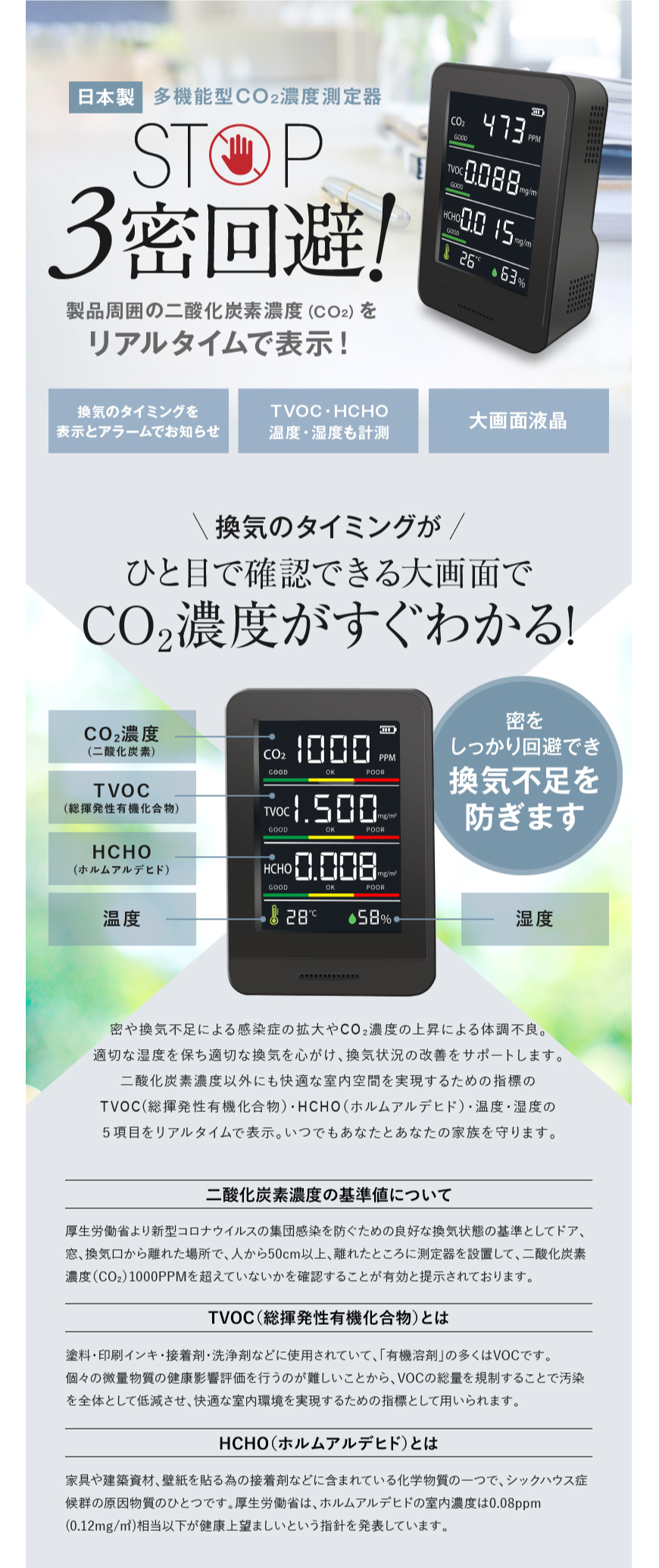 日本製CO2濃度測定器 HCOM-CNJP002｜ヒロ・コーポレーション