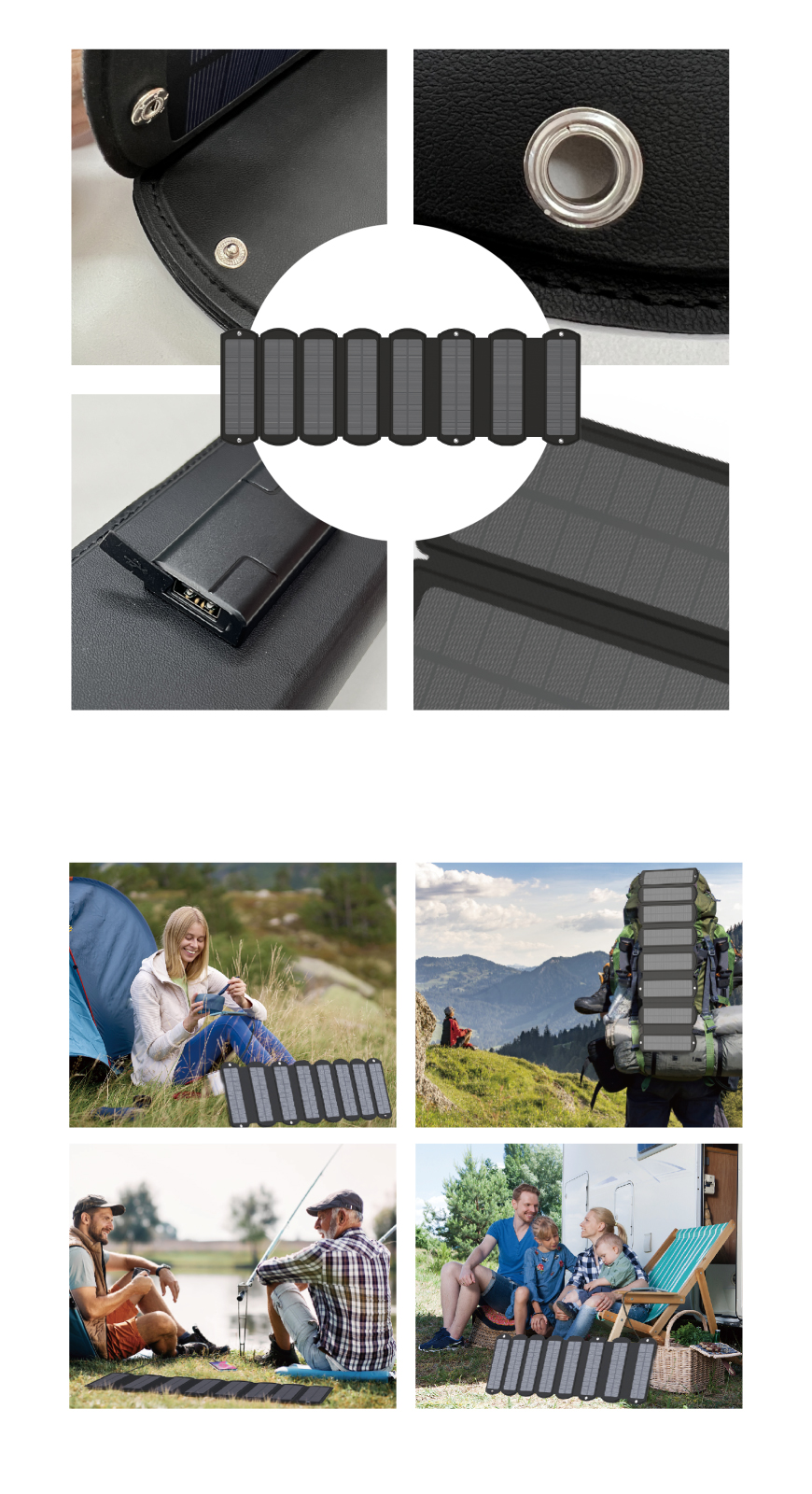 8パネルソーラー充電器 HDL-8PS01-BK｜仕入れなら卸問屋.com