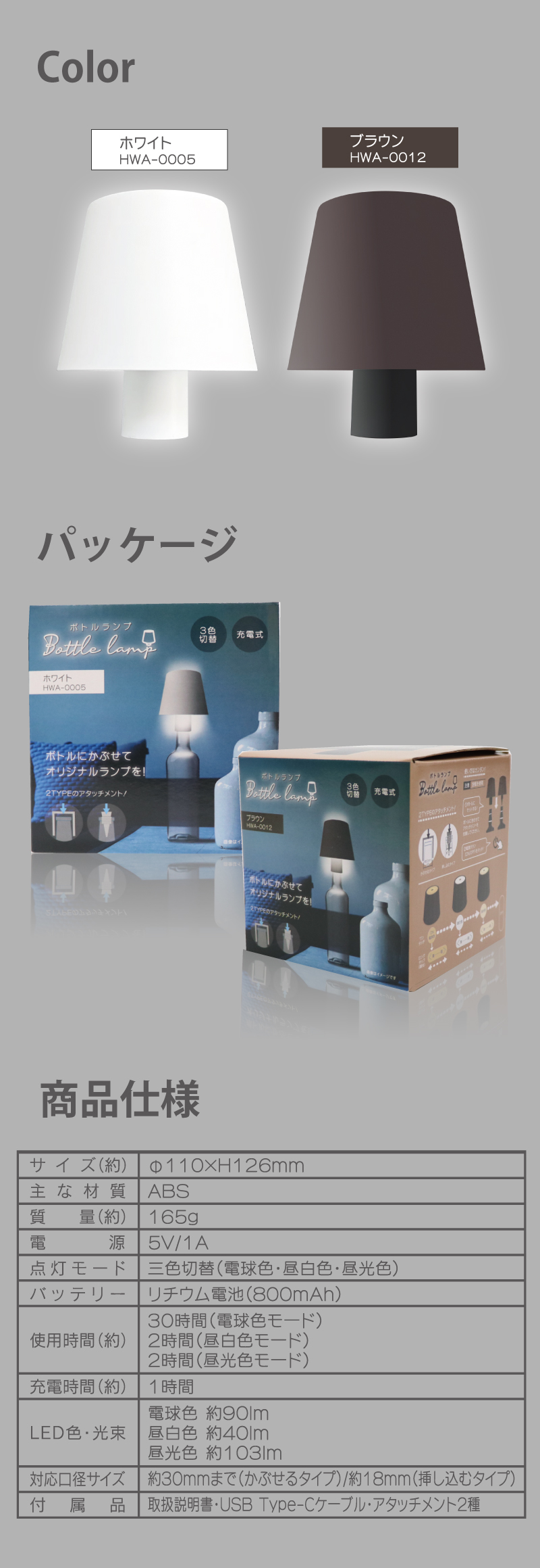 ボトルランプ HWA-0005/0012｜ヒロ・コーポレーション
