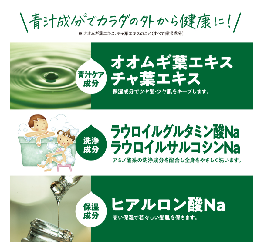 3in1青汁全身シャンプーK 1L IT-2108-02｜仕入れなら卸問屋.com